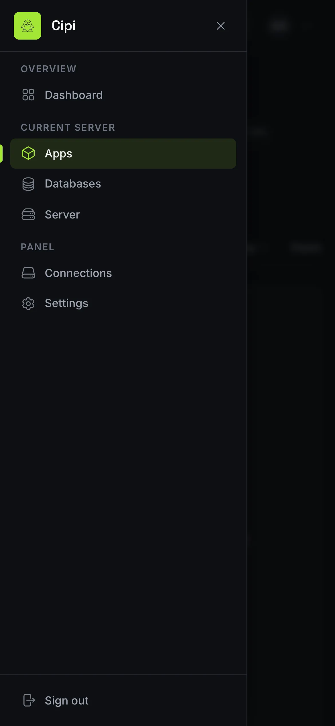 Navigation drawer on a phone